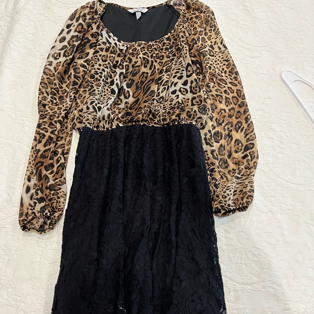 Speechless Black and Brown Cocktail Sundress with Bishop Sleeves